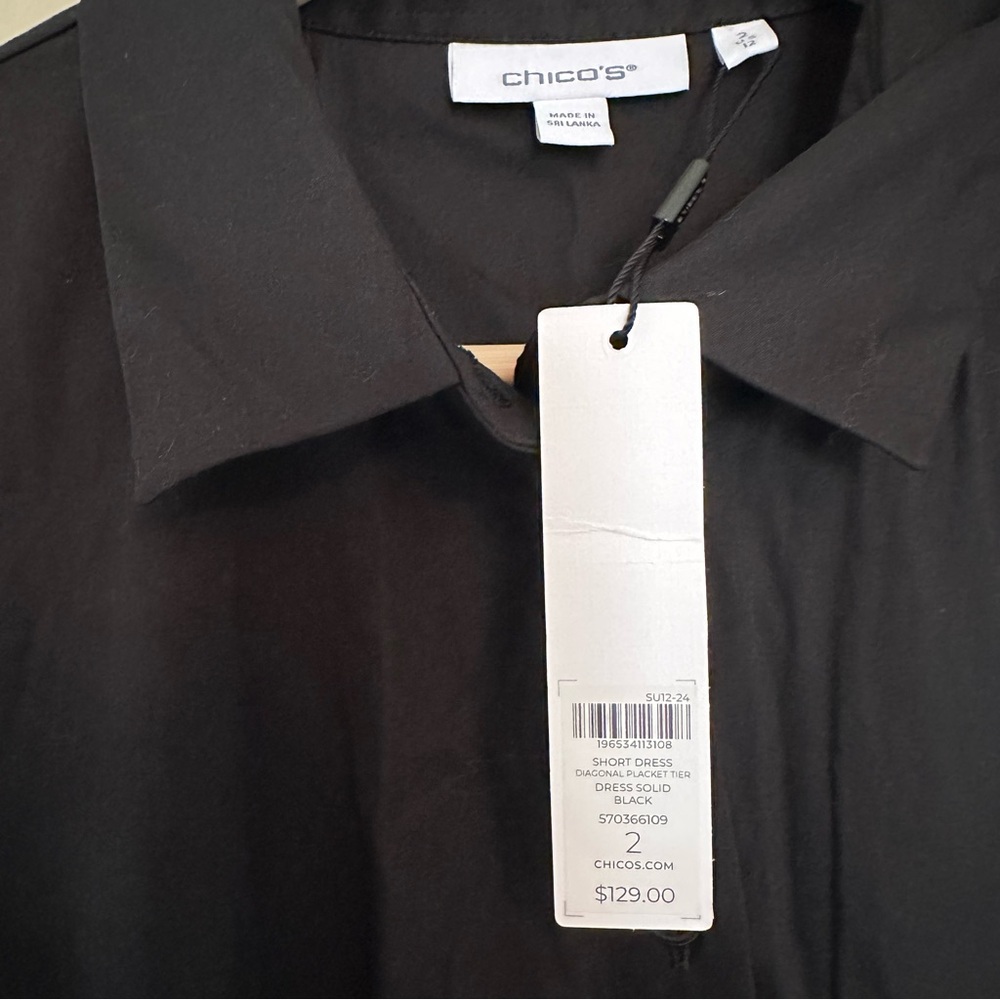 Chico’s Poplin Diagonal Button Front Dress- 12 - Picture 5 of 7